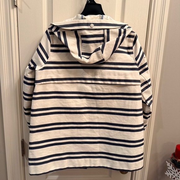 Abercrombie & Fitch Blue and White Striped waterproof and wind, resistant jacket - Picture 4 of 8